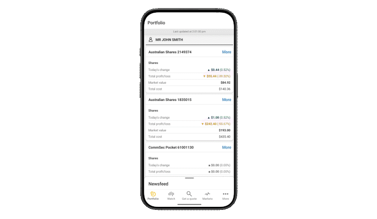 A gif demonstrating how to set up Alerts on the CommSec mobile app